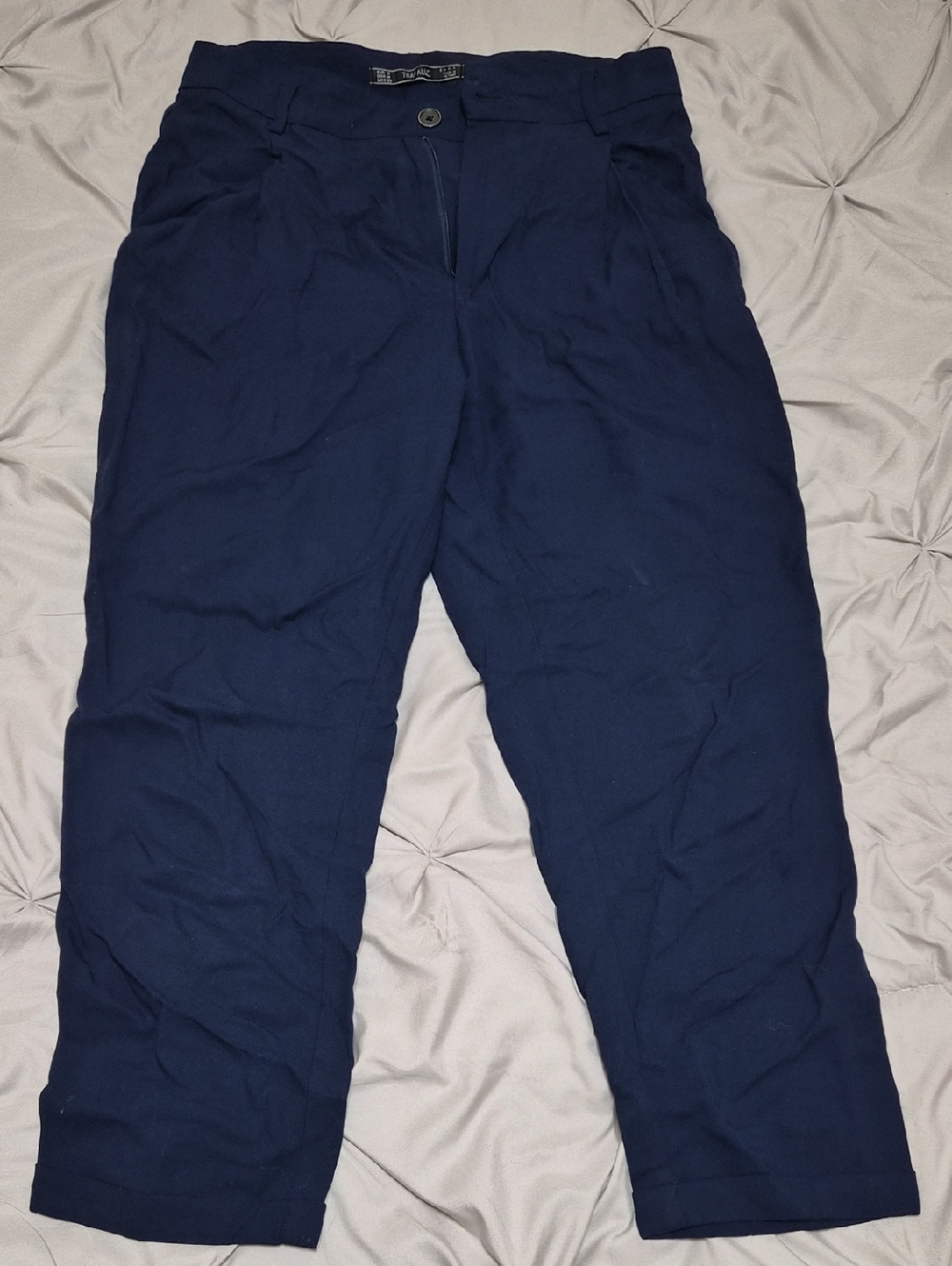 Zara Trafaluc Navy Cropped Pants
